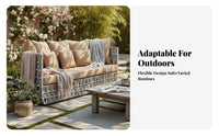3 Pieces Nordic Design 2-Chair and Table Patio set Woven and design Outdoor Furniture Leisure Seating Garden Furnishings Weather-Resistant for Guesthouse Owners, Homeowners, Apartment Dwellers, Courtyard, Porch, Balcony, waterside