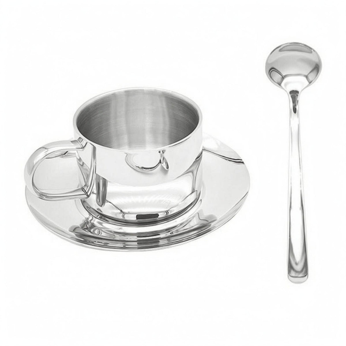 Coffee Mug and Plate Set Lightweight Double Wall Espresso Cups Recyclable