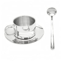 Coffee Mug and Plate Set Lightweight Double Wall Espresso Cups Recyclable