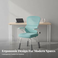 Ergonomic Design Adjustable 4-Leg Task Chair High Back with Headrest Study Seat Support Household Furniture Easy Assembly for Teenagers, Home Users, Office Workers, Dormitory, Bedroom