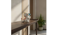 Dragon Figurine with Orb Tabletop Ceramic Dragon Decor for Bookshelf
