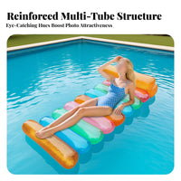 Thickened Material Inflatable Water Lounger Ing Bed Easy to Inflate Water Lounger Ing Lounge Chair Spacious for Adults, Teens, Vacation