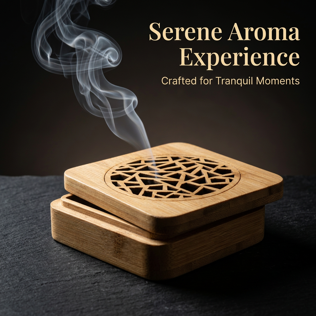 Chinese Carved Bamboo Holder for Meditation Room, Air Purifying Fragrance Organizer, Traditional Craft Ash Catcher for Living Room Decor