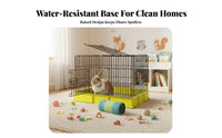 Splash-Proof Design Rabbit Enclosure Easy to Clean Foldable Bunny Hutch Sturdy and Long-Lasting Indoor Rabbit Enclosure Spacious