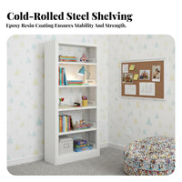 Standing Bookcase Modern Design Multi-Level Shelf Unit Easy Assembly Book Rack for Homeowners, Librarians, Study Room, Bedroom, Small Areas
