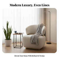 Modern appearance cushiony Tub Chair Minimalist Design accentuate Armchair Soft Upholstery Indoor Seating Curved outline for Interior Designers, Book Lovers, Living Room, Lounge Area, perusing corner, Home Office