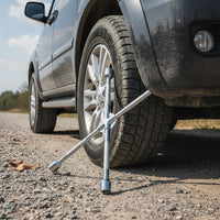 Four-Way Lug Wrench Chrome-Plated Four-Way Cross Wrench 18-Inch for Garage