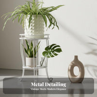 Wrought Iron Plant Rack Space-Saving Wrought Iron Plant Stand Decorative Design