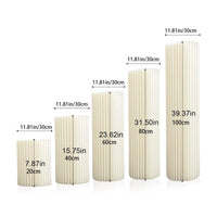 5 Pieces Reusable Foldable Cylinder Pedestal Stand Pleated Dessert Pedestal Column Lightweight Honeycomb Display Stand Clear for Party Hosts, Wedding Planners, Weddings, Birthday Parties