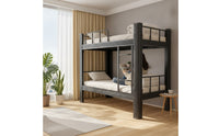 Metal Bunk Bed Space-Saving Bunk Bed with Guardrails Heavy-Duty Furniture for Kids, Students, Shared Bedroom, Dorm Room, Accommodation for Students