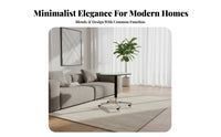 Rotatable Top Adjustable Round Pedestal Table Luxury Stone Look Pedestal Drink Table Minimalist design and living Room Furniture Movable for Apartment Dwellers, property owners, Students, Small areas, Bedroom, Lounge Area, Home Office