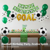 GOAL Foil Balloons Soccer Theme Party Supplies Versatile Decor Football Birthday Decoration Set Easy to Assemble for Parents, Sports Events