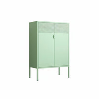Large Capacity 2-Door Metal Locker sun resistant Low 2-Door Utility Locker Waterresistant Storage Cabinet Multipurpose for Homeowners, Office Workers, Balcony, Kid's Room, Bedroom, Basement