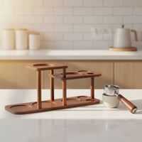Coffee Machine Storage Stand Multi-Level Coffee Machine Stand Wooden for Baristas, Kitchen Countertop, Cafe