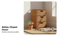 Storage Cabinet European Design Drawer Nightstand Smooth Finish Storage Cabinet with Baskets for Bedroom, Living Room