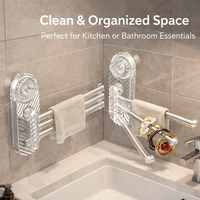 Cabinet Hanging Rack and Kitchen Accessory for Homeowners, 180° Rotating Suction Cup Rag Holder with Strong Attachment