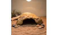 Mineral Retreat with Terrace Resin Reptile Cave Realistic Reptile Hide Cave for Reptiles, Turtles, Aquarium