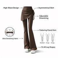 Flared Leggings for Women with High Waist and Quick Dry Material, Wide Leg Stretch Pants for Running and Outdoor Sports, Bootcut Trousers