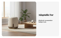 Nordic design Round Stuffed Ottoman Minimalist Design Three-Legged Round Seat Padded Top Low Stool multifunctional for hot beverage lovers, household members, removingice Workers, Bedroom, Entryway