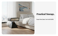 Rounded Single-Drawer End Table Stylish Home Decor Nightstand Multifunctional