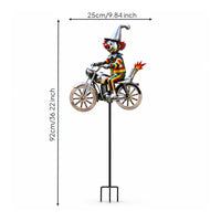 Clown Motorcycle Stake Easy Installation Clown Riding Motorcycle Weatherproof Metal Garden Stake