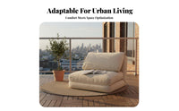 Lazy Sofa Fold-out Single Bed Chair Washable Cover Convertible Sleeper Chair Space Saving Living Room Seating Multi-Functional Design for Apartment Dwellers, Young Adults, Office Workers, Bedroom, Balcony, Small Areas