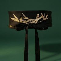 Black Embroidered Waist Belt Bow Knot Tie Waist Belt Lightweight Fashion Accessory Easy to Match