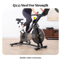 Adjustable Resistance Exercise Bike Silent Operation Indoor Cycling Bike 7.0KG Heavy Flywheel Fitness Equipment Compact Design