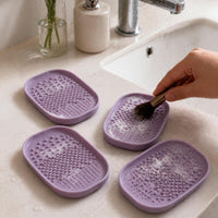 Makeup Brush Cleaning Mat with Hand-Held Design