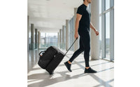 Wheeled Athletic Duffel Zippered Compartments Rolling Duffel Bag Soft Textile