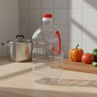Transparent PET Jug with Handle Large Capacity Oil Bottle Space-Saving Design Refillable Food Grade Container for Kitchen, Home