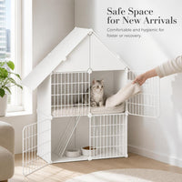 Large Indoor Cat Cage with Multi-Tier Platforms and Spacious Design