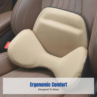 Car Support Pad, Viscoelastic Foam Seat Cushion, Ergonomic Backrest, Breathable, All-Season Universal