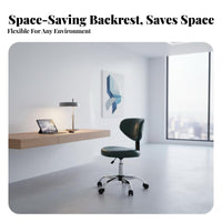 Lumbar Support Ergonomic Rolling Chair Height Adjustable Wheeled Mesh Back Chair Small Footprint Swivel Seat Reclining Backrest for Students, Gamers, Workplace, Study Room