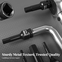 8 Pieces Hex Insert Set 1/2 in Shank Hardware Tool High Hardness Wrench Attachment for Mechanics, Auto Repair Shop, Workshop, Machinery Assembly