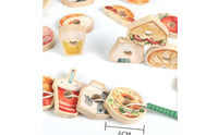 Food Threading Beads Hand-Eye Coordination Wooden Threading Beads Set Wooden Stringing Toy Toddler Lacing Toy with Cord Safe