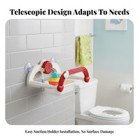 Extendable Basin Holder Drill Installation Wall-Mounted Utility Holder Space-Saving Washroom Organizer for Renters, Adults, Washroom, Laundry Room
