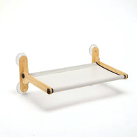 Cat Window Hammock with Wooden Frame Sturdy Cat Window Perch Heavy-Duty Perch for Apartment, Balcony