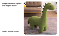 Sturdy Frame Knitted Giraffe Pouf Anti-Slip Feet Creature Stool Multi-Functional children's Furniture Nordic Design for Toddlers, Parents, Nursery, Living Room, Kindergarten