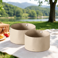 Portable Foldable Bucket, Fabric Foot Bath, For Camping, Travel, Foot Soak, Laundry, Round Shape