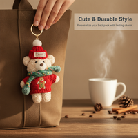Gingerbread Man Sweater Bear Keychain Plush Doll Bag Charm Christmas Gift