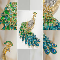 Peacock Brooch Enamel Peacock Pin Ornate Jewelry for Weddings