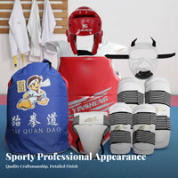 Padded Taekwondo Safety Gear Set Shock Absorbing Taekwondo Sparring Gear Set Sponge Filling Full Body Sparring Protective Gear Long-Lasting for Combat Arts Practiti Single Rs, Adults, Beginners, Training, Competition, Dojang, Dojo