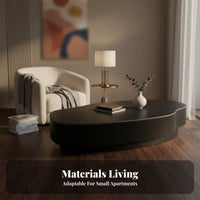 Bean Shaped Coffee Table Minimalist design Storage Coffee Table Italian Inspired Sturdy Construction for Families, Adults