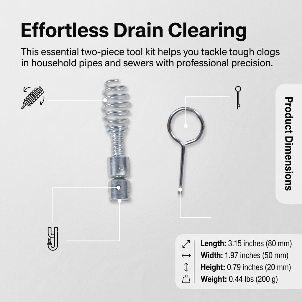 Clogged drain remover, destapador de tuberia, sewer auger household tool, home use homeowner, cleaning set