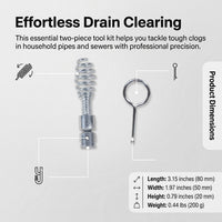 Clogged drain remover, destapador de tuberia, sewer auger household tool, home use homeowner, cleaning set