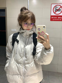 美式连帽羽绒棉服女冬季2025新款小众设计感宽松加厚保暖棉衣外套