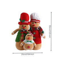 Gingerbread Family Figurine Handcrafted Gingerbread Decoration with Scarves Standing Figure for Shelves