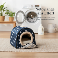 All-Season Enclosed Pet House for Cats and Small Dogs, Indoor Villa Style Pet Bed
