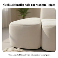Curved Curvilinear Sofa Minimalist Design & Corner Configurationd Sectional Couch with Chaise Easy to Clean Sleek for Homeowners
